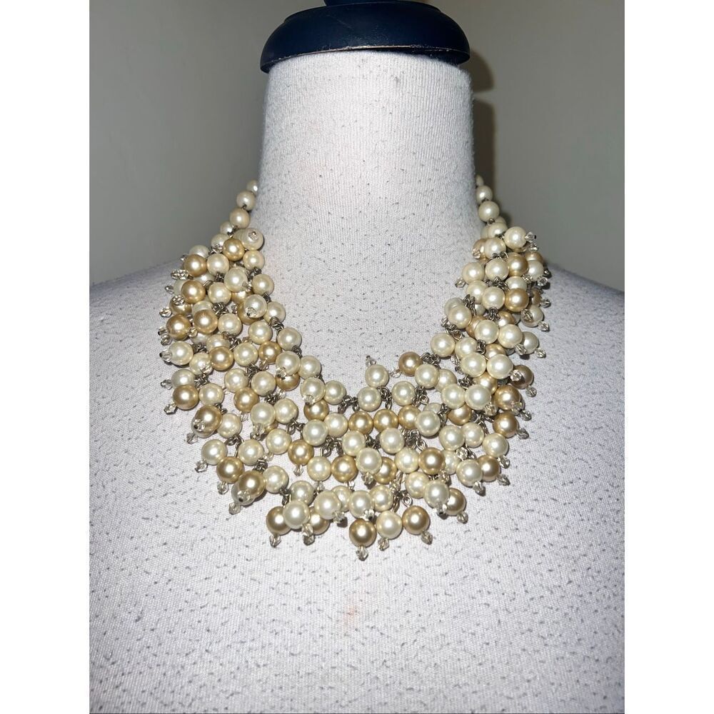 Stella & Dot Women's Grace Two-toned Clustered Pearl Statement Necklace Gold OS
